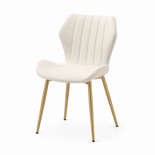 Esszimmerstuhl Stoff Beige mit Stahlbeinen