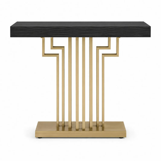 Konsolentisch MDF Edelstahl Schwarz Gold 110x35x75cm