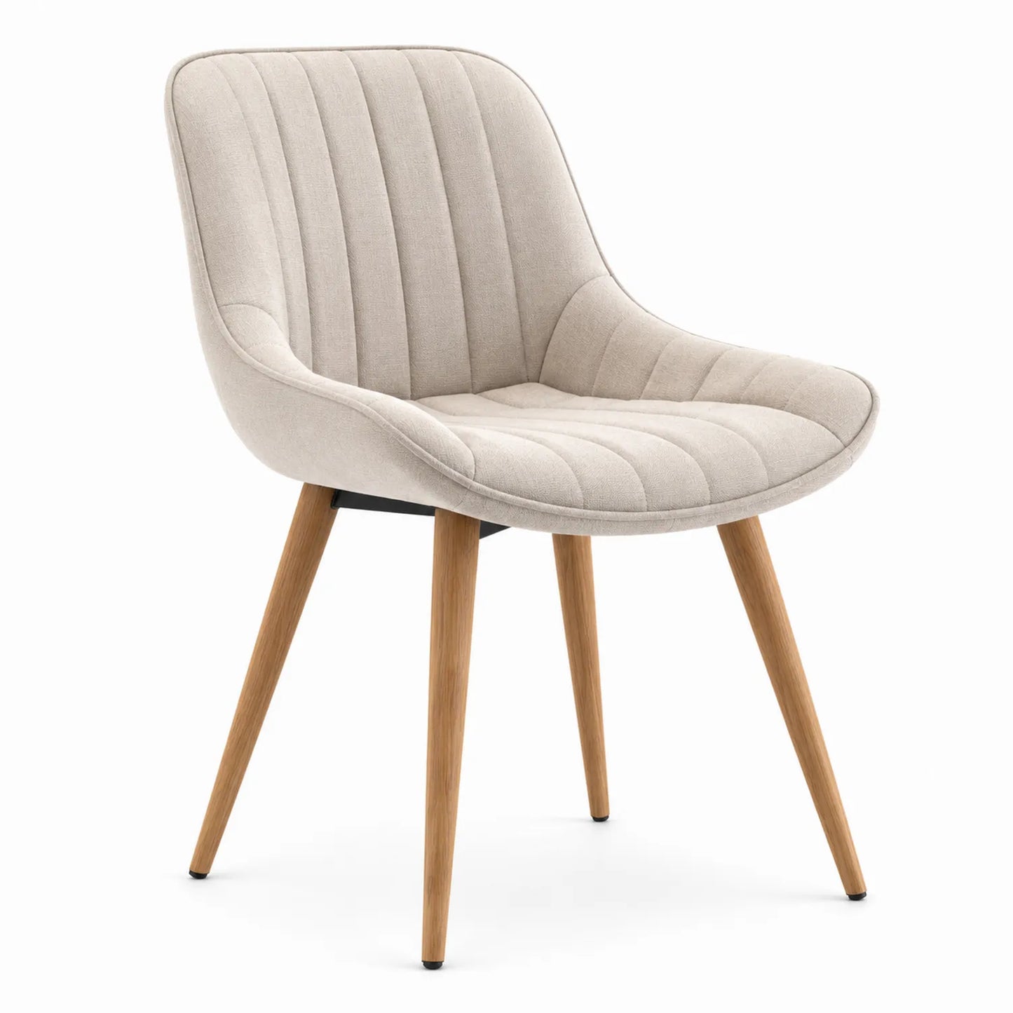 Esszimmerstuhl Beige mit Eichenholzbeinen