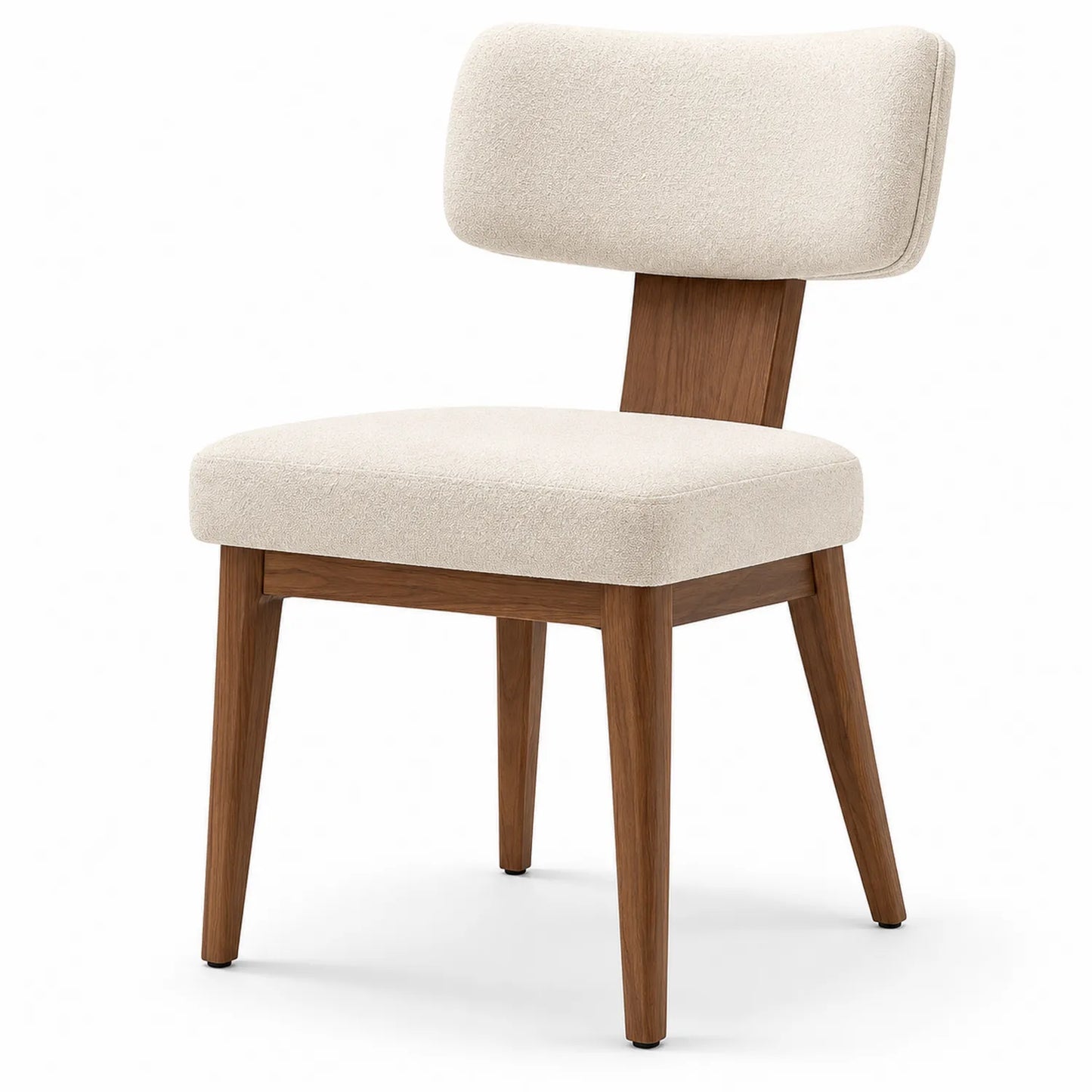 Esszimmerstuhl aus Holz und Polyester Beige