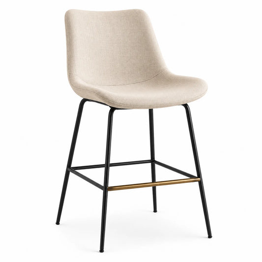 Barhocker Beige mit Metallgestell